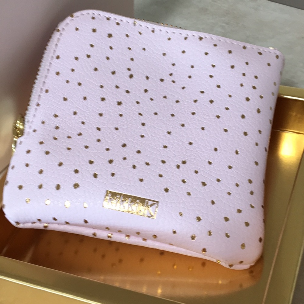 NEW Kikki K Valentines Pink Gold Coin Card Purse
